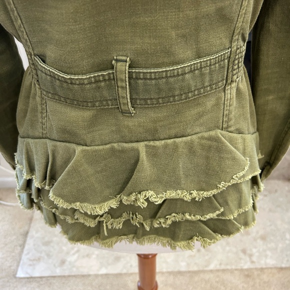 Anthropologie/Hei Hei Ruffled Green Belted Anorak Jacket - Picture 12 of 14